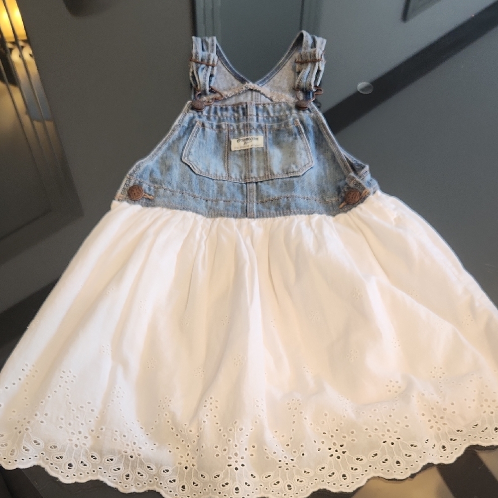 Denim and White Eyelet Dress